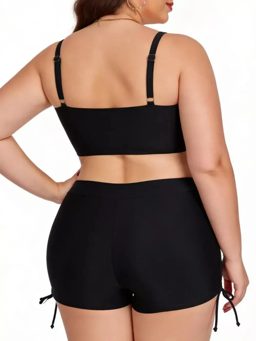 Plus Size Ruched Drawstring Swim Set - Picture 3 of 16